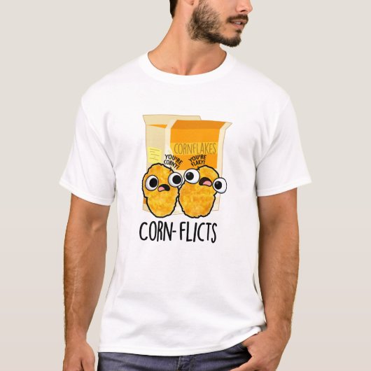 Corn-flicts Funny Corn Flakes Pun T-shirt (Voorkant)