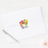 Corn-flicts Funny Cornflake Corn Pun Ronde Sticker (Envelop)