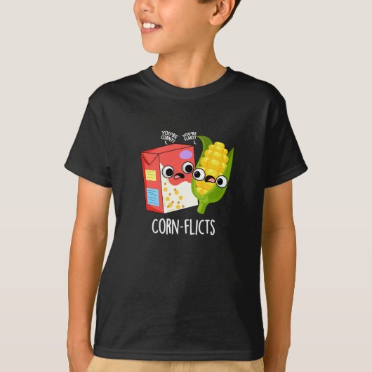 Corn-flicts Funny Cornflake Corn Pun T-shirt (Voorkant)