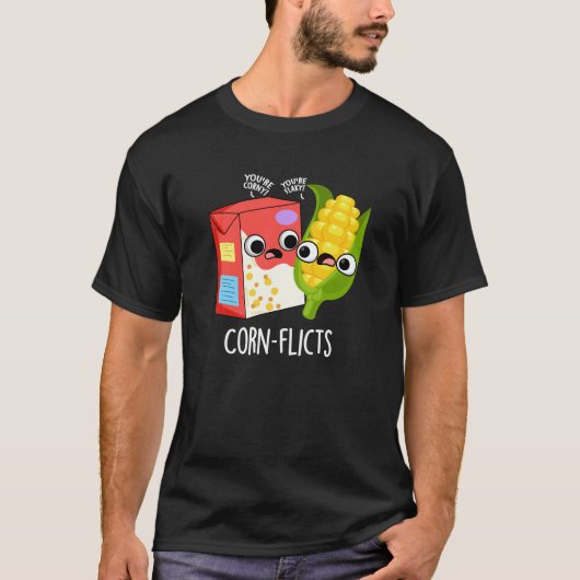 Corn-flicts Funny Cornflake Corn Pun T-shirt (Voorkant)