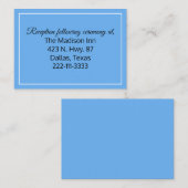 Corn Flower Blue Wedding-kaarten Informatiekaartje (Voorkant / Achterkant)