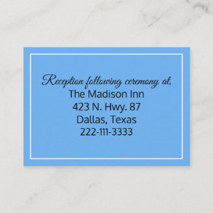 Corn Flower Blue Wedding-kaarten Informatiekaartje