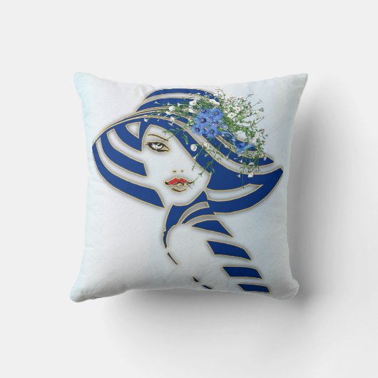 Corn Flowers en White Roses Kussen (Achterkant)