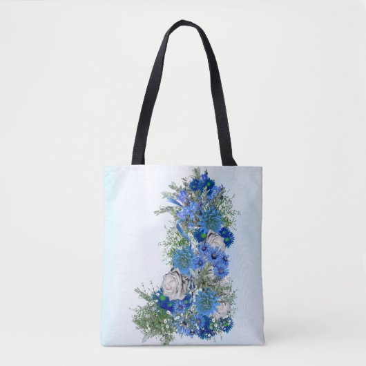 Corn Flowers & White Roses Tote Bag (Voorkant)