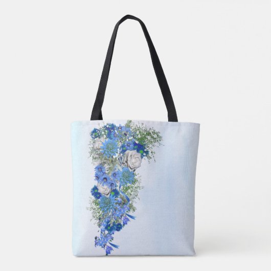 Corn Flowers & White Roses Tote Bag (Achterkant)