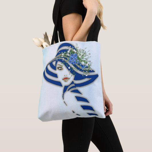 Corn Flowers, White Roses Wedding Tote Bag (Dichtbij)