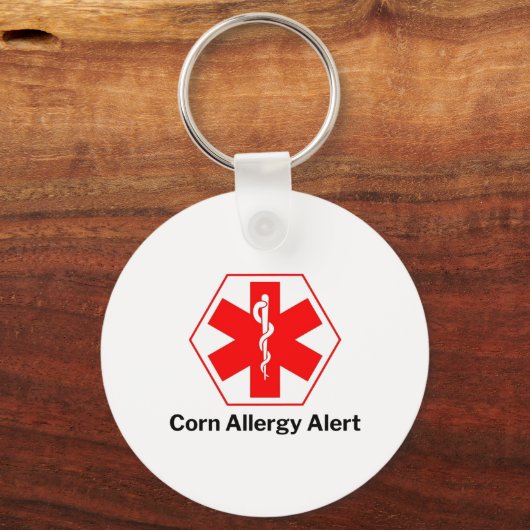 Corn-Free Corn Allergy Alert Sleutelhanger (Achterkant)