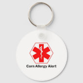 Corn-Free Corn Allergy Alert Sleutelhanger (Achterkant)