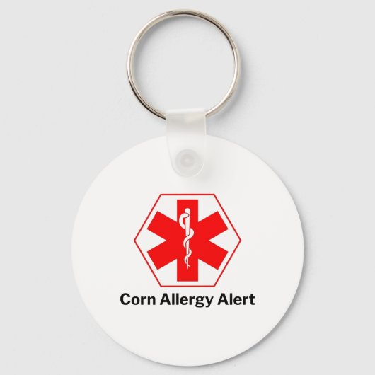 Corn-Free Corn Allergy Alert Sleutelhanger (Achterkant)