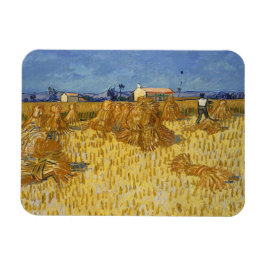 Corn Harvest in Provence door Vincent Van Gogh Magneet