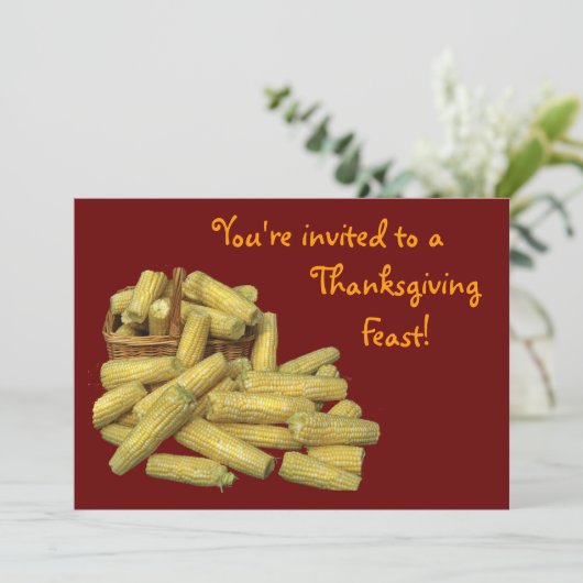 Corn Harvest Thanksgiving Kaart (Staand voorkant)