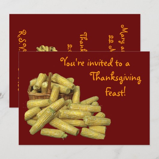 Corn Harvest Thanksgiving Kaart (Voorkant / Achterkant)