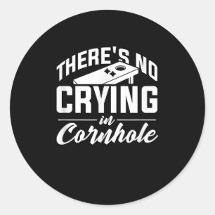 Corn Hole Player Er is geen huilen in Cornhole Ronde Sticker