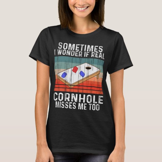 Corn Hole Throw Retro Cornhole Player T-shirt (Voorkant)