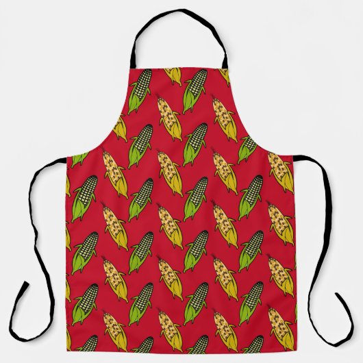 Corn Husks All-Over Print Apron Schort (Voorkant)