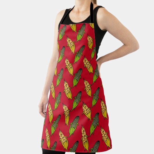 Corn Husks All-Over Print Apron Schort (Insitu)