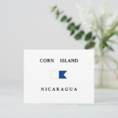 Corn Island Nicaragua Alpha Dive Flag Briefkaart (Staand voorkant)