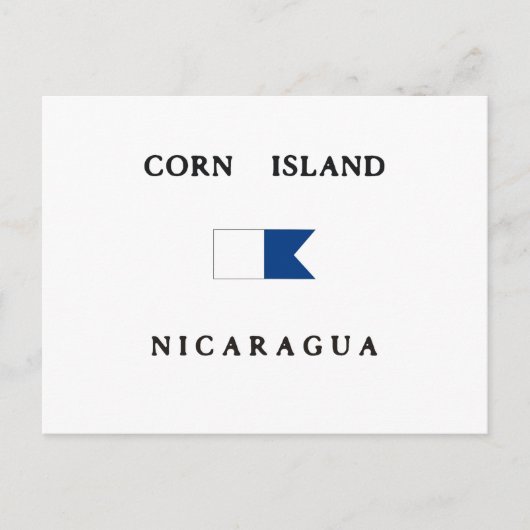 Corn Island Nicaragua Alpha Dive Flag Briefkaart (Voorkant)