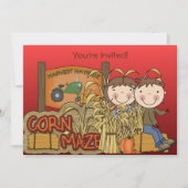 Corn Maze Autumn Party Kaart (Voorkant)