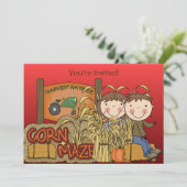 Corn Maze Autumn Party Kaart (Staand voorkant)
