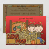 Corn Maze Autumn Party Kaart (Voorkant / Achterkant)