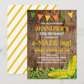 Corn Maze Birthday - uitnodiging (Voorkant / Achterkant)