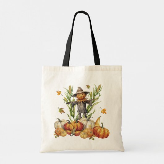 Corn Maze Herfst vogelverschrikkerpompoenen Tote Bag (Achterkant)