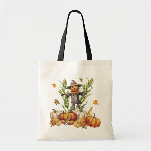 Corn Maze Herfst vogelverschrikkerpompoenen Tote Bag (Voorkant)