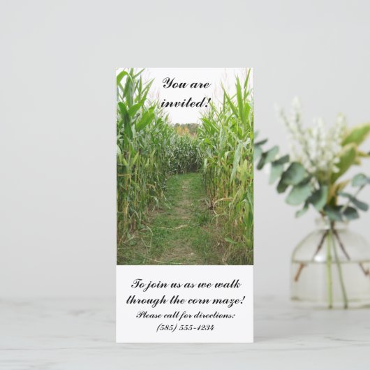 Corn Maze Invitation Kaart (Staand voorkant)