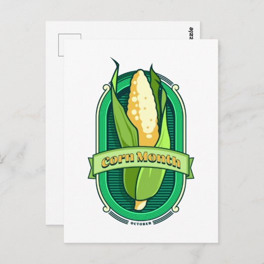 Corn Month oktober Briefkaart (Voorkant / Achterkant)