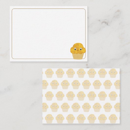 Corn Muffin Cute Drawing Blank Bordered Notitiekaartje (Voorkant / Achterkant)