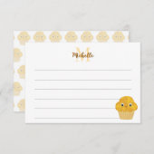Corn Muffin Cute Drawing Lined Monogram Notitiekaartje (Voorkant / Achterkant)