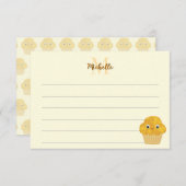  Corn Muffin Cute Drawing Monogram Lined Notitiekaartje (Voorkant / Achterkant)