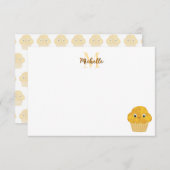  Corn Muffin Cute Drawing Monogram Personalized Notitiekaartje (Voorkant / Achterkant)