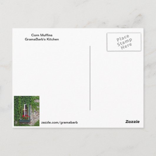 Corn Muffin Recipe Briefkaart (Achterkant)
