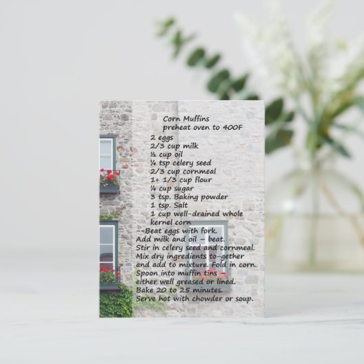 Corn Muffin Recipe Briefkaart (Staand voorkant)