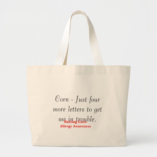 Corn - Nog maar vier letters Grote Tote Bag (Voorkant)