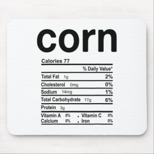 Corn Nutrition Facts Funny Thanksgiving Christmas Muismat