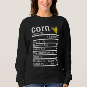 Corn Nutrition Facts Thanksgiving Halloween Costum Trui