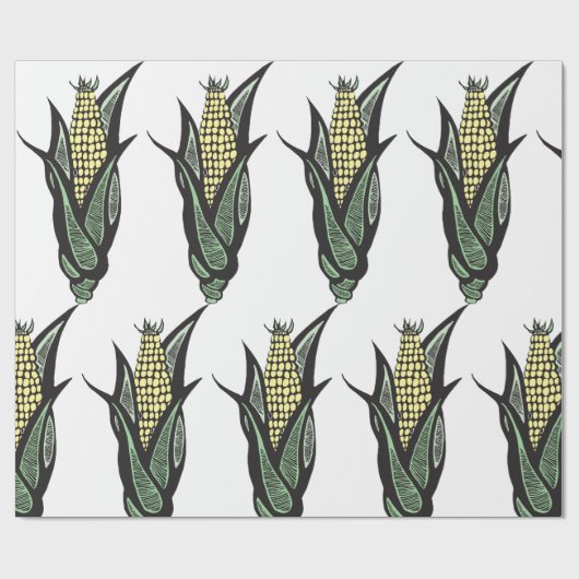 Corn on the Cob Rustic Farmhouse Vegetable Cadeaupapier (Vlak)