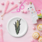 Corn on the Cob Rustic Farmhouse Vegetable Papieren Bordje (Feest)