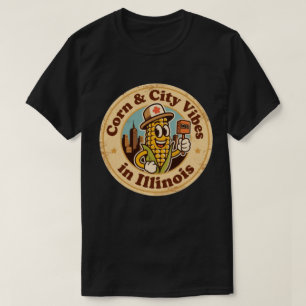 Corn ontmoet Stad_ Illinois Vintage Kunstwerk T-shirt