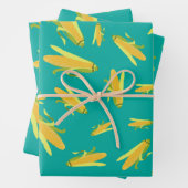 Corn op het cob-patroon inpakpapier vel (In situ)