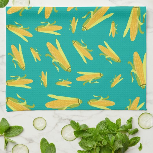 Corn op het cob-patroon theedoek (Gevouwen)