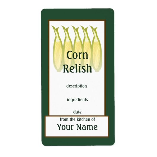 Corn Relish Preserve Label (Voorkant)