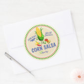 Corn salsa Mexican southwest personalized canning Ronde Sticker (Envelop)