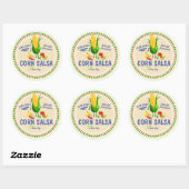 Corn salsa Mexican southwest personalized canning Ronde Sticker (Vel)