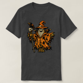 Corn Scarecrow Commander — Halloween Warrior Retro T-shirt