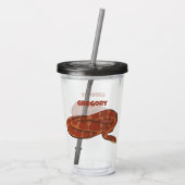 Corn Snake Oranje Red Realistic Personalized Acryl Drinkbeker (Achterkant)