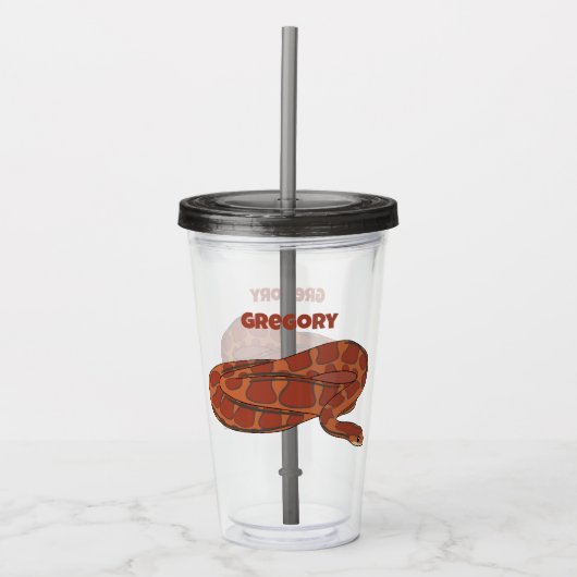 Corn Snake Oranje Red Realistic Personalized Acryl Drinkbeker (Voorkant)